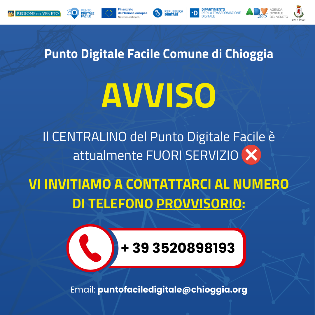 Avviso centralino fuori servizio